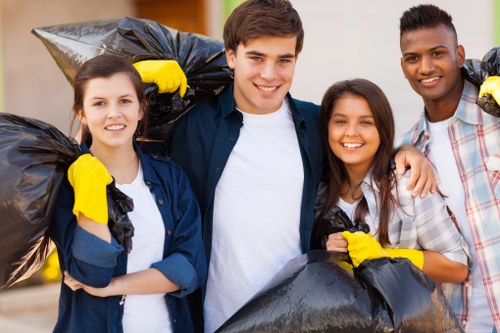 Professional house clearance team at work in Central London