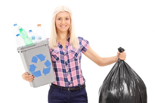 Waste removal service team at work