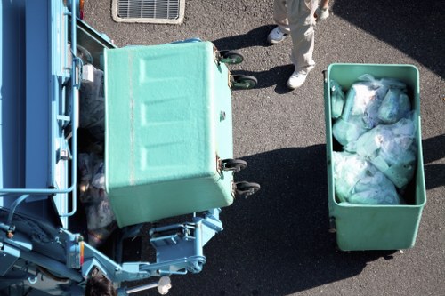 Community members participating in recycling program